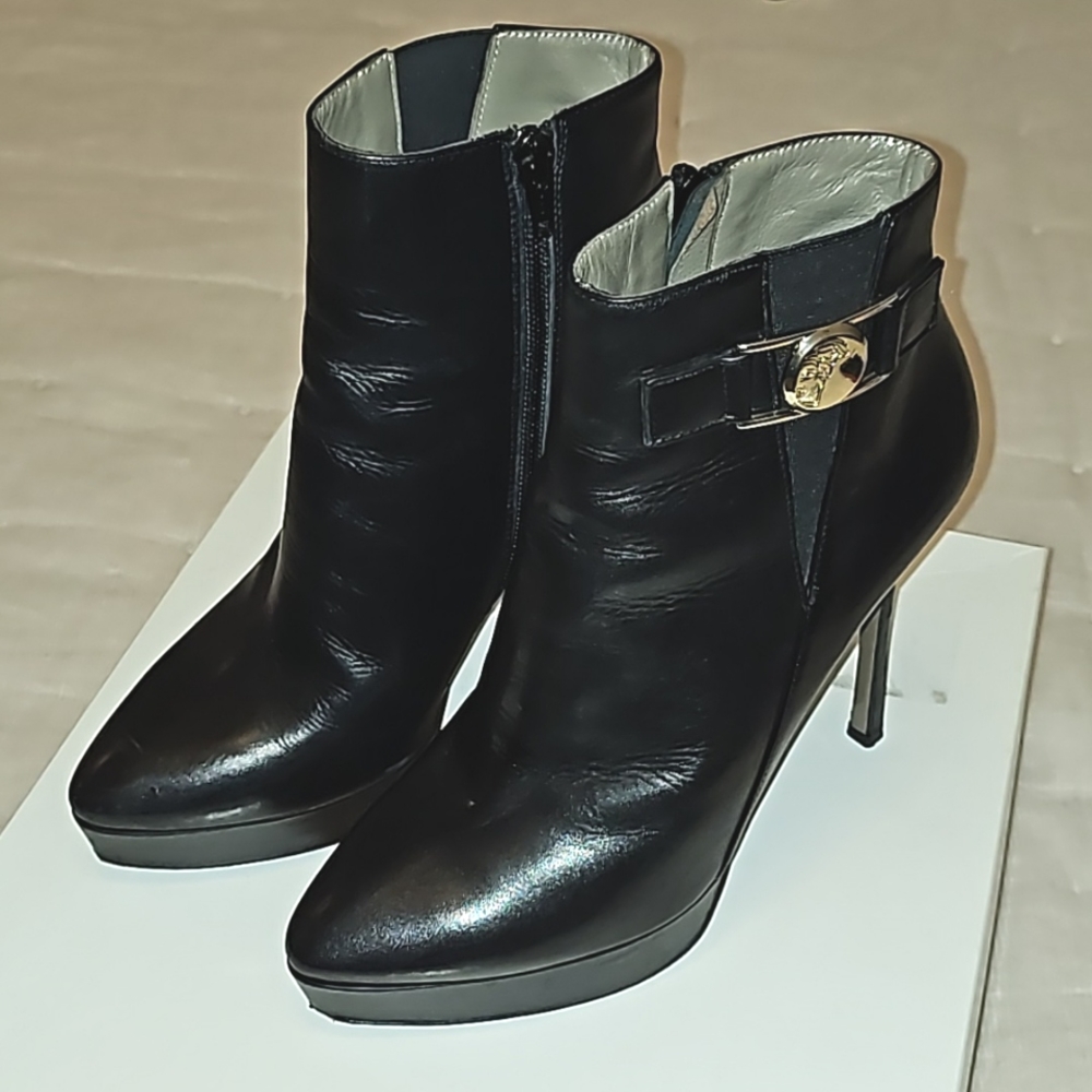 Versace leather booties